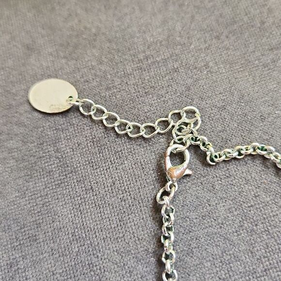 Elegant Silver and Mint Necklace Bib Necklace Bubble Green Silver Tone - Picture 7 of 7